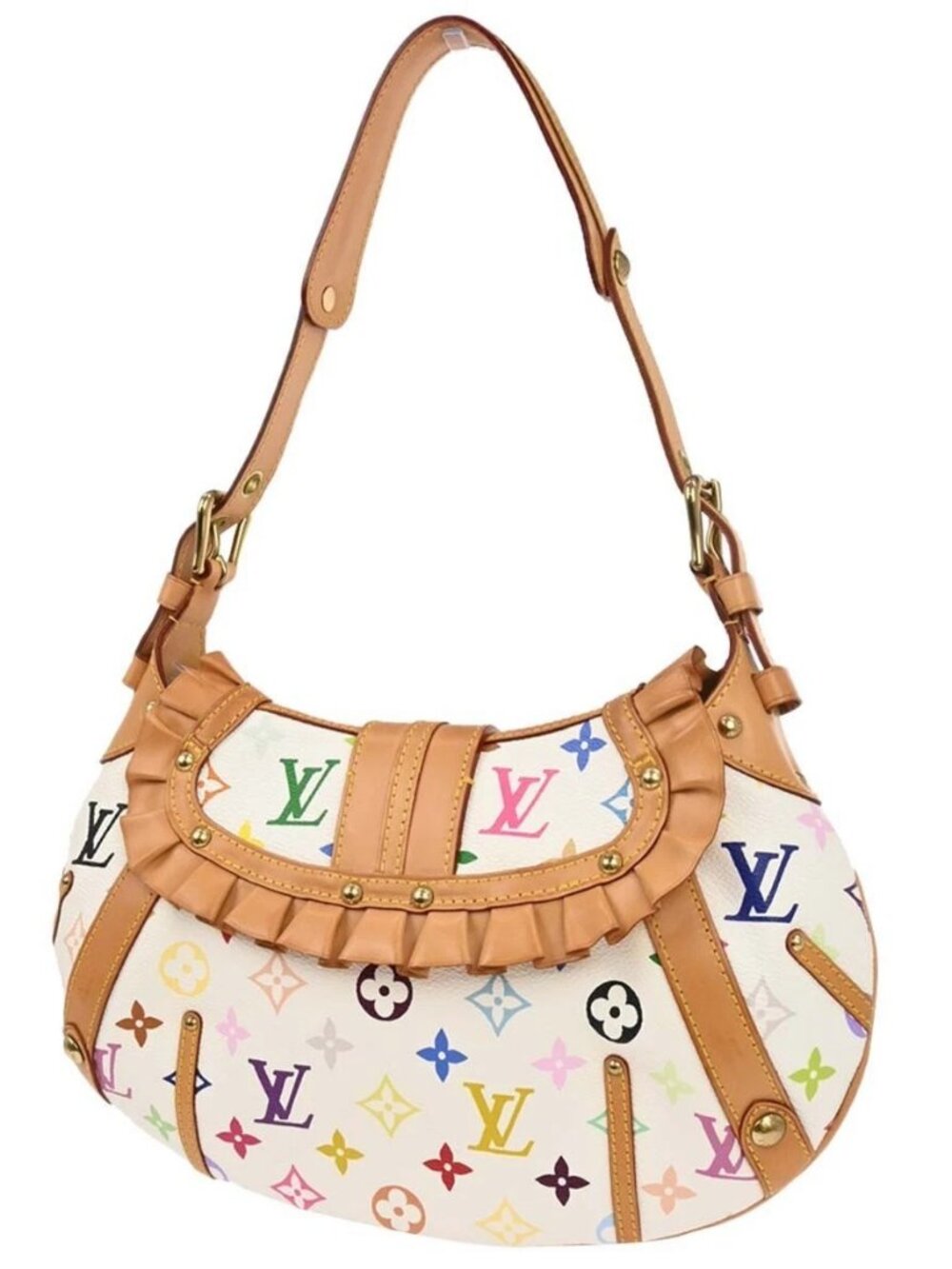 Louis Vuitton White Monogram Multicolor Leonor Handbag M92398 CA1004 146334 - Picture 2 of 12